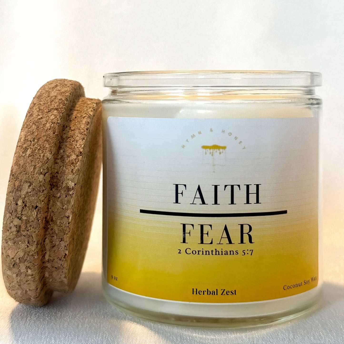 Christian Faith Over Fear prayer candle for strength, meditation, and spiritual encouragement.